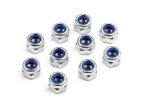 EDIT SILVER ANODISED M4 NYLOC NUTS (PK10)